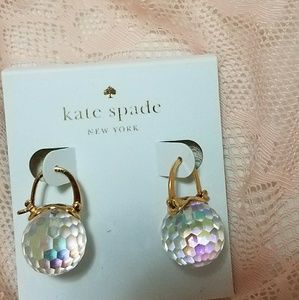 Kate Spade Clear Glass Crystal Ball Earrings